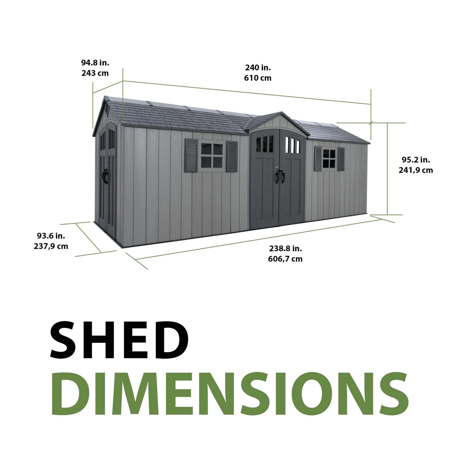 0faa6e69-9f6a-49ff-9fa8-b6c7d73882d0 Lifetime 20 x 8 Foot Outdoor Storage Shed