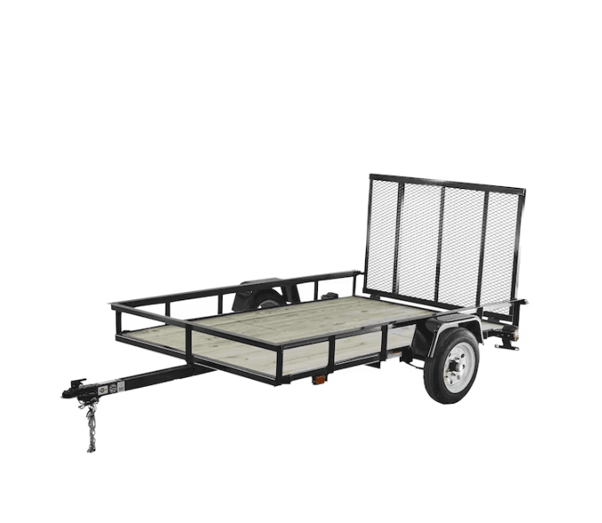 1-6-2 Carry-On Trailer 5-ft x 8-ft Treated Lumber Utility Trailer with Ramp Gate