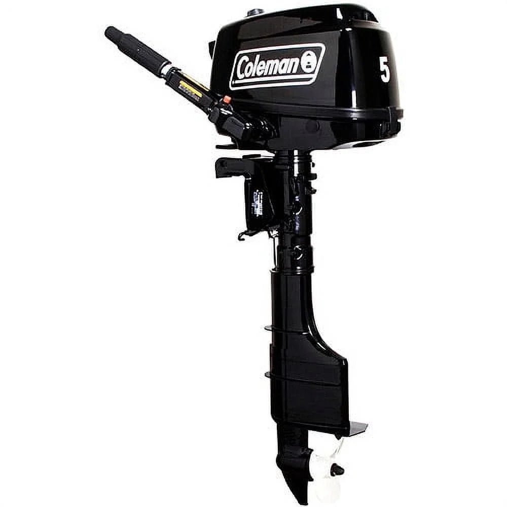 1018 Coleman Powersports 5 HP 4 Stroke Outboard Boat Motor with Easy Pull Start F5BMS