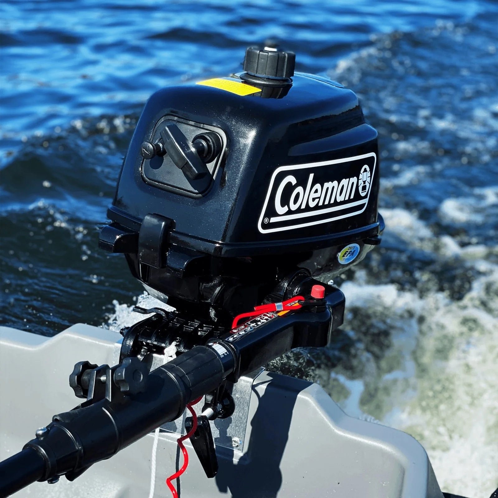 1019 Coleman Powersports 5 HP 4 Stroke Outboard Boat Motor with Easy Pull Start F5BMS
