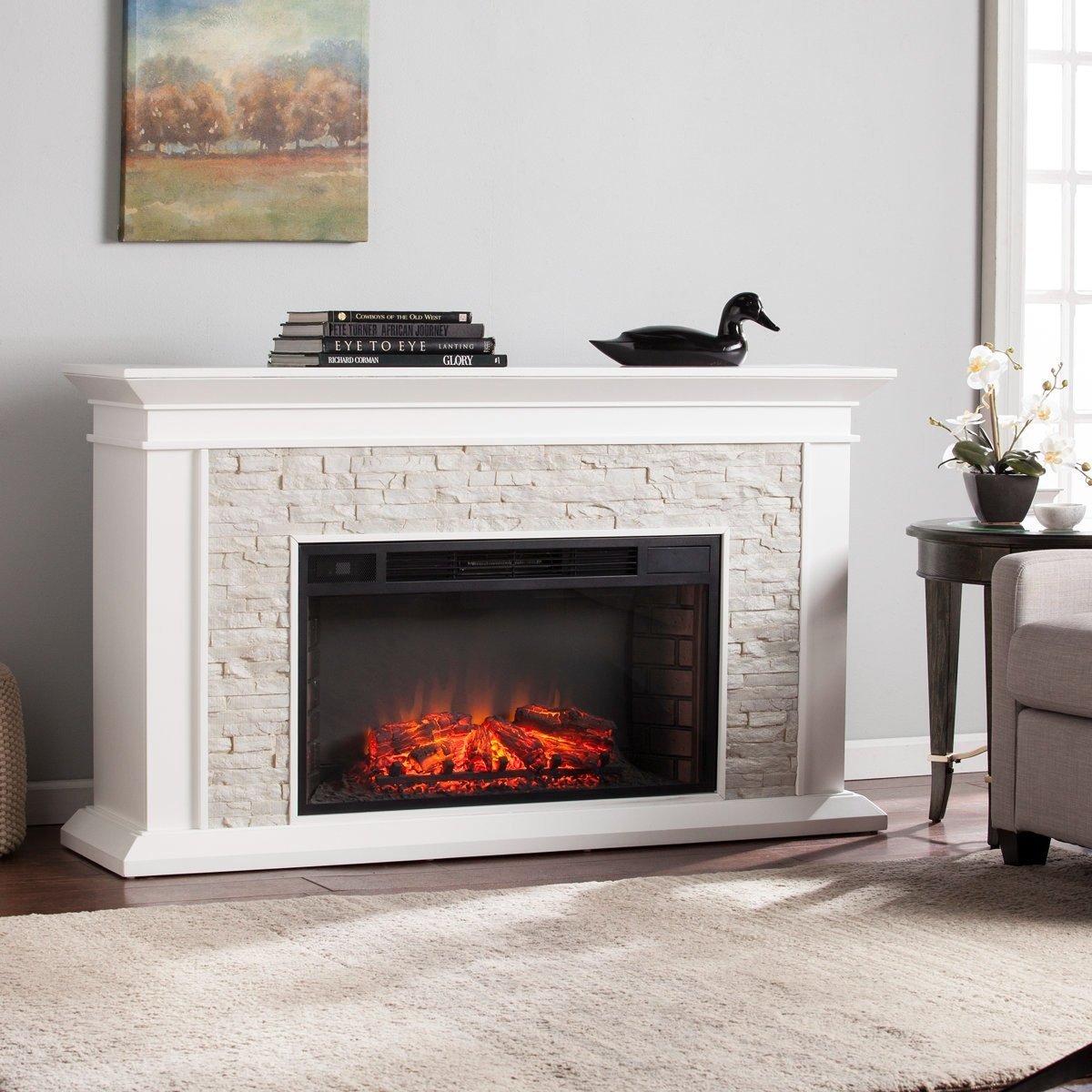 167-1 Ceonna Electric Fireplace Winston Porter Finish