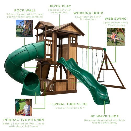 1902022B_LIFESTYLE-1 Backyard Discovery Tacoma Falls Swing Set