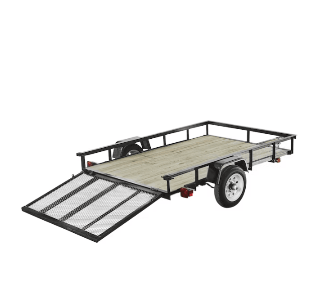 2-3 Carry-On Trailer 5-ft x 8-ft Treated Lumber Utility Trailer with Ramp Gate