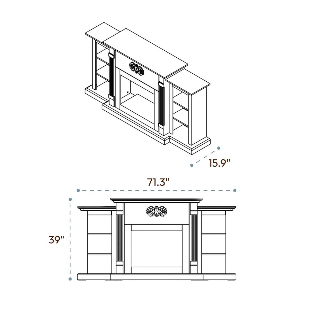 208-2-1 Cambridge Sanoma Electric Fireplace and Display ·