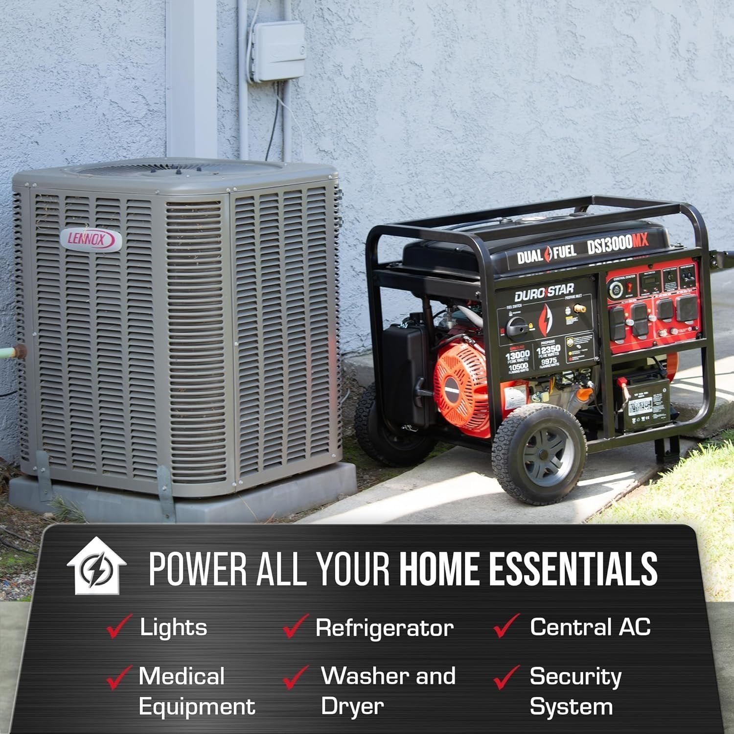 390 DuroMax DS13000MX Dual Fuel Portable Generator
