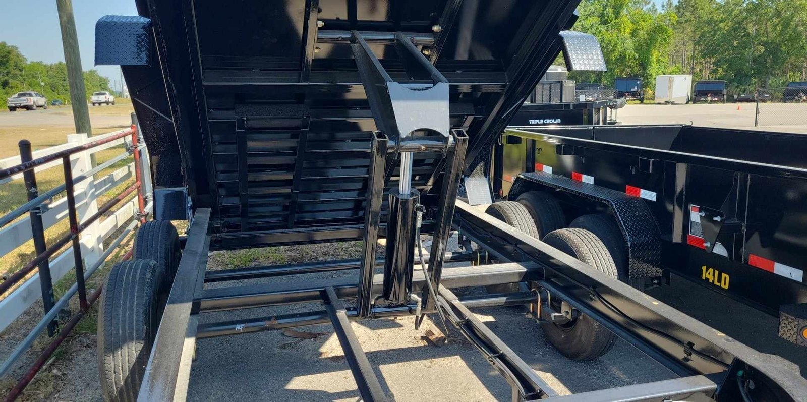 438051751_1152542329493003_2505850402235136584_n 14 Foot Big Tex Heavy Duty Low Profile with Spreader Gate Black Dump Trailer (14LP-14BK6-P3)
