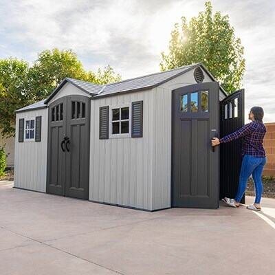 46c01abc-d95c-46f1-baf8-b16a79d43e93 Lifetime 15-ft x 8-ft Dual Entry Outdoor Storage Shed