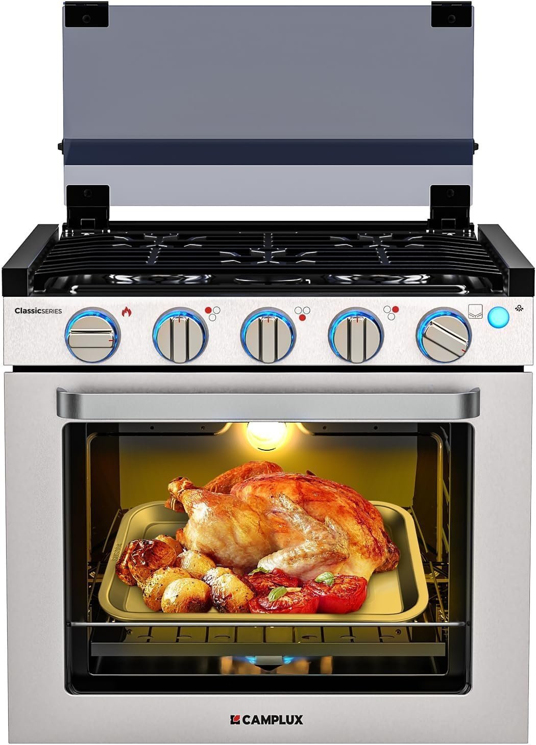 479-2 Camplux 21 Inches RV Stove Gas Range Oven 3 Burners Cooktop