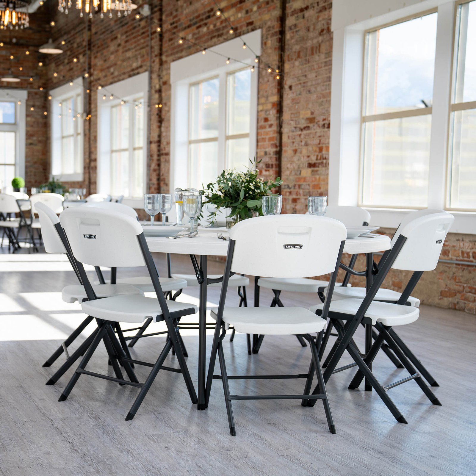 4e880241-0235-4f30-968a-3b8004084ed1 Lifetime 60-Inch Round Stacking Tables (4) and Chair (32) Combo