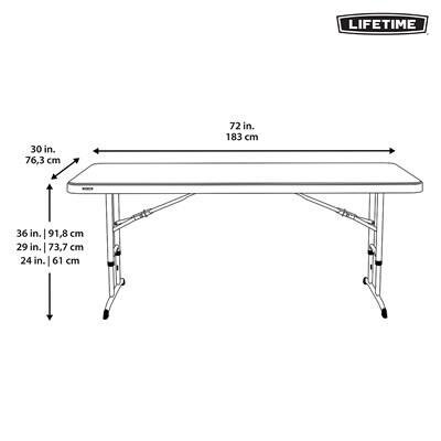 53789630-ec6d-49eb-9266-f8c3a3084e6b Lifetime 6-Foot Adjustable Height Folding Nesting Table