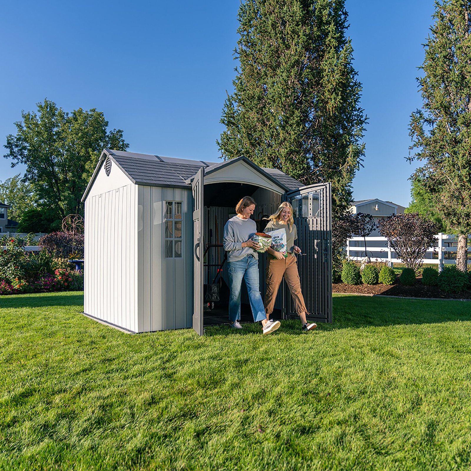 538b3be9-7990-4b45-b15f-0157541a4297 Lifetime 10 Ft. X 8 Ft. Side Entry Outdoor Storage Shed