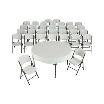 5701dd77-5dfe-44d4-8729-e789bb6528a3 Lifetime 60-Inch Round Stacking Tables (4) and Chair (32) Combo