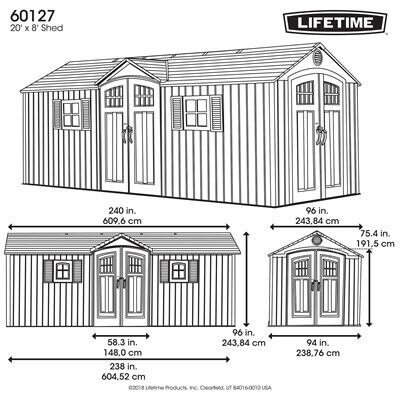 5ac25893-64af-4d94-8acd-9c5f7865a642 Lifetime 20 Ft. x 8 Ft. Outdoor Storage Shed