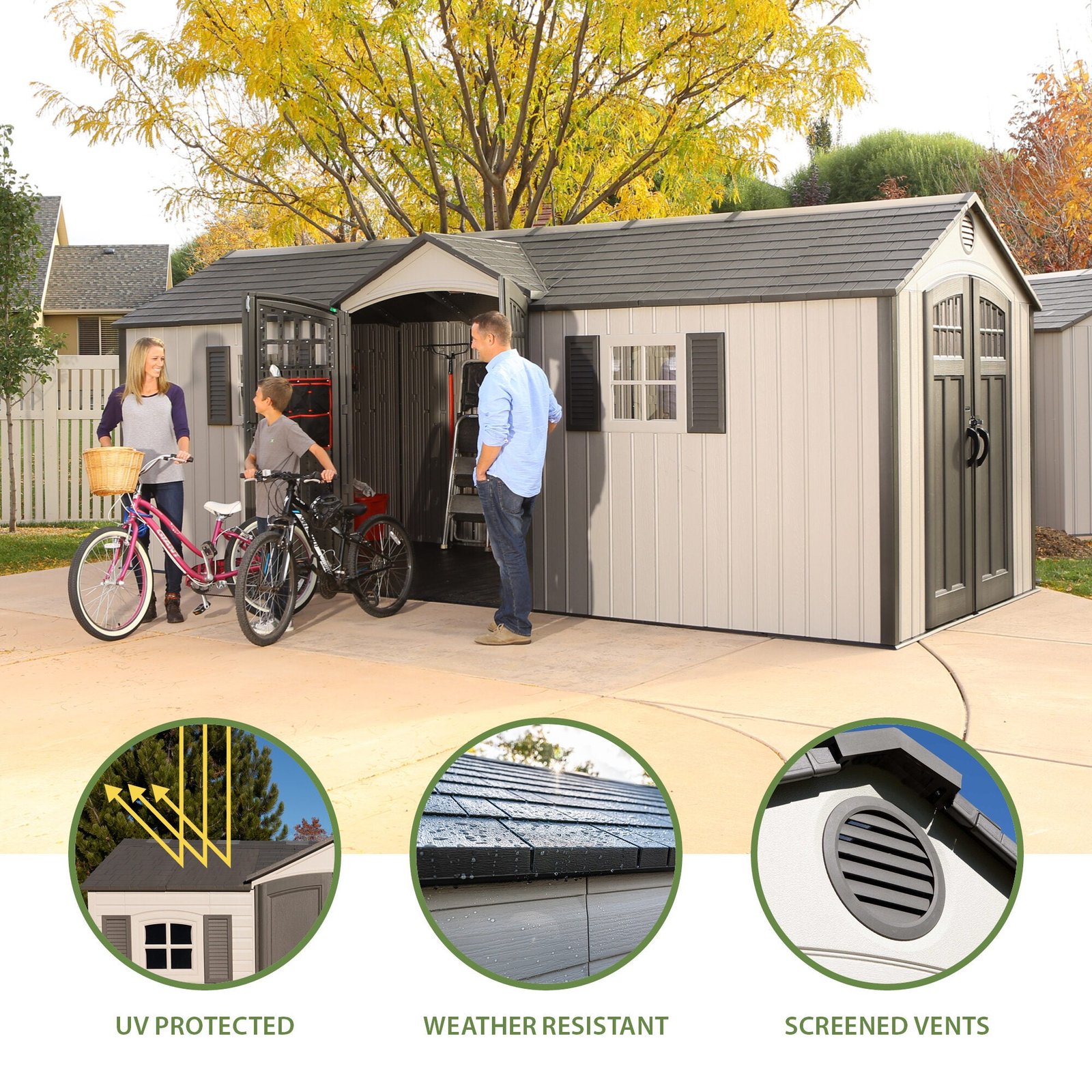 5ecf57bf-d684-425f-bd73-34e1609e41a8 Lifetime 20 Ft. x 8 Ft. Outdoor Storage Shed