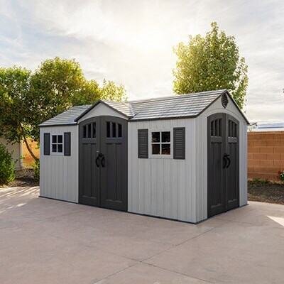67eaf104-9871-4c72-ad6e-00706f8aa634 Lifetime 15-ft x 8-ft Dual Entry Outdoor Storage Shed