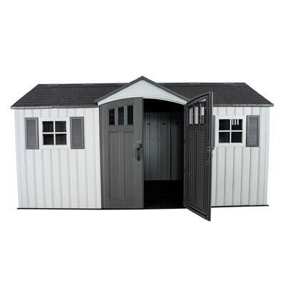 6a4546c9-0679-4906-89a2-c5e65fe9de07 Lifetime 15-ft x 8-ft Dual Entry Outdoor Storage Shed