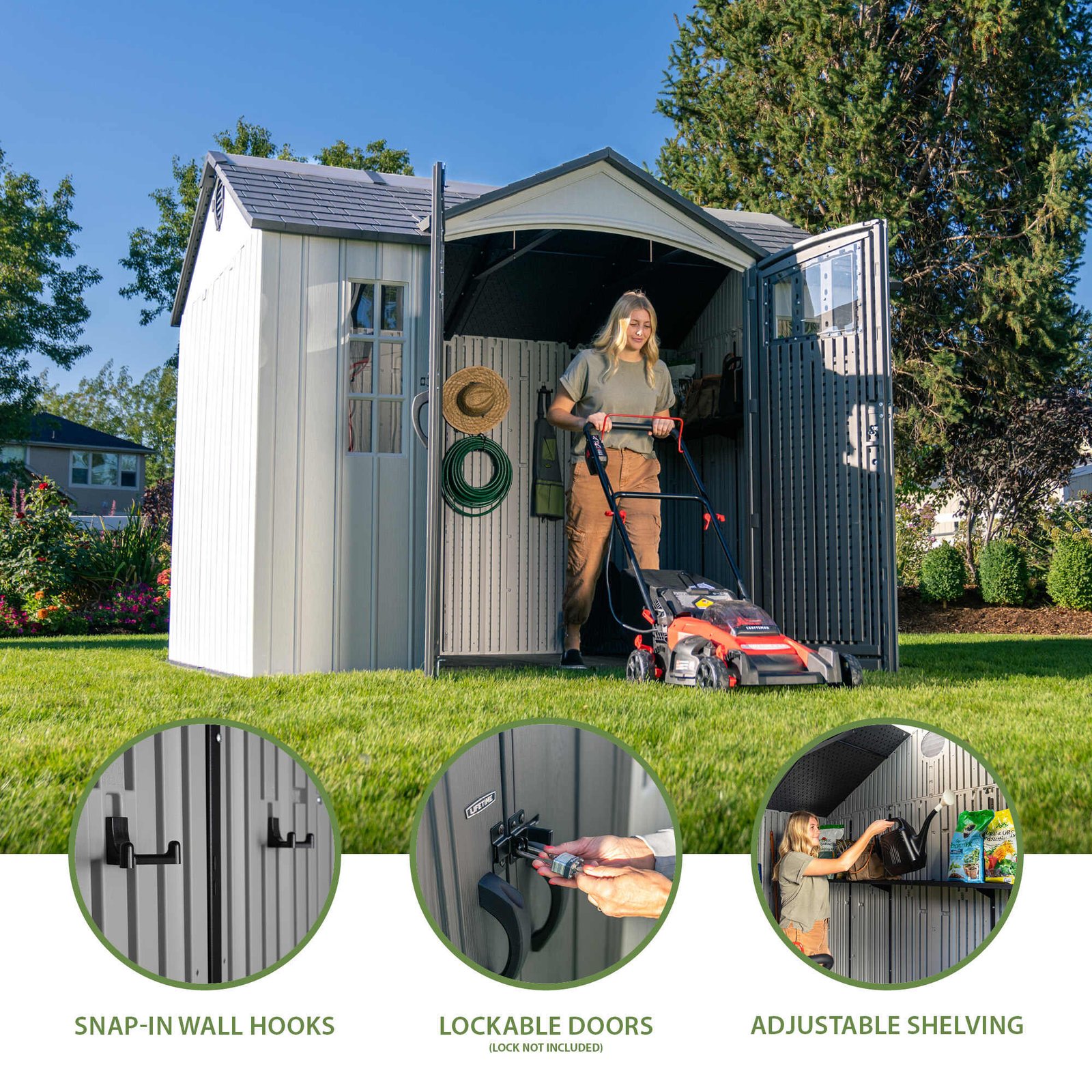 6d36d10d-581d-4edf-a0ec-458f0aa683a6 Lifetime 10 Ft. X 8 Ft. Side Entry Outdoor Storage Shed