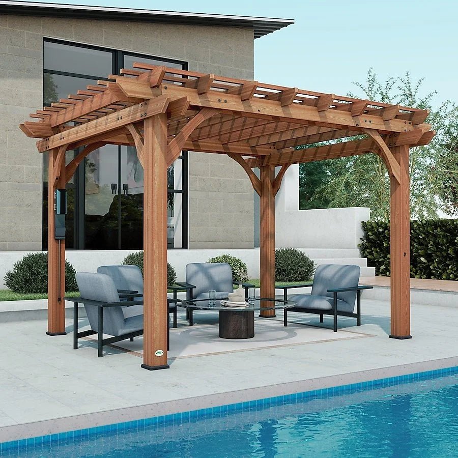 70166787 Backyard Discovery 10′ x 12′ Cedar Pergola