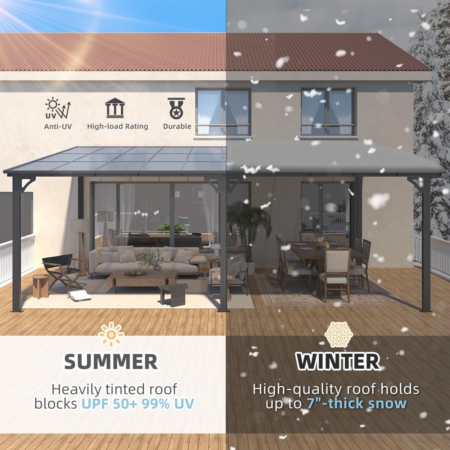 7174KtlCvjL._AC_SL1500 Aecojoy 20’x12′ Wall Mounted Gazebos Pergola
