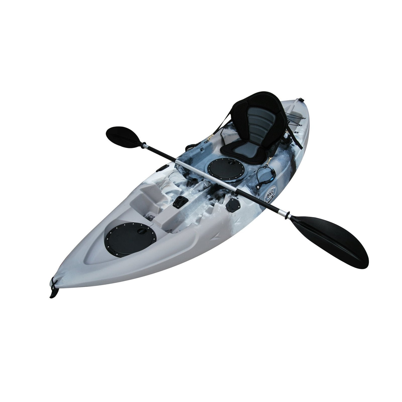 788 Brooklyn Kayak UH-FK184-GRY 9 ft. 2 in. Sit on Top Single Fishing Kayak Seat And Paddle – Grey Camo