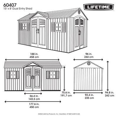 7dd0f7c1-bd1a-490d-a336-9e07390d710f Lifetime 15-ft x 8-ft Dual Entry Outdoor Storage Shed