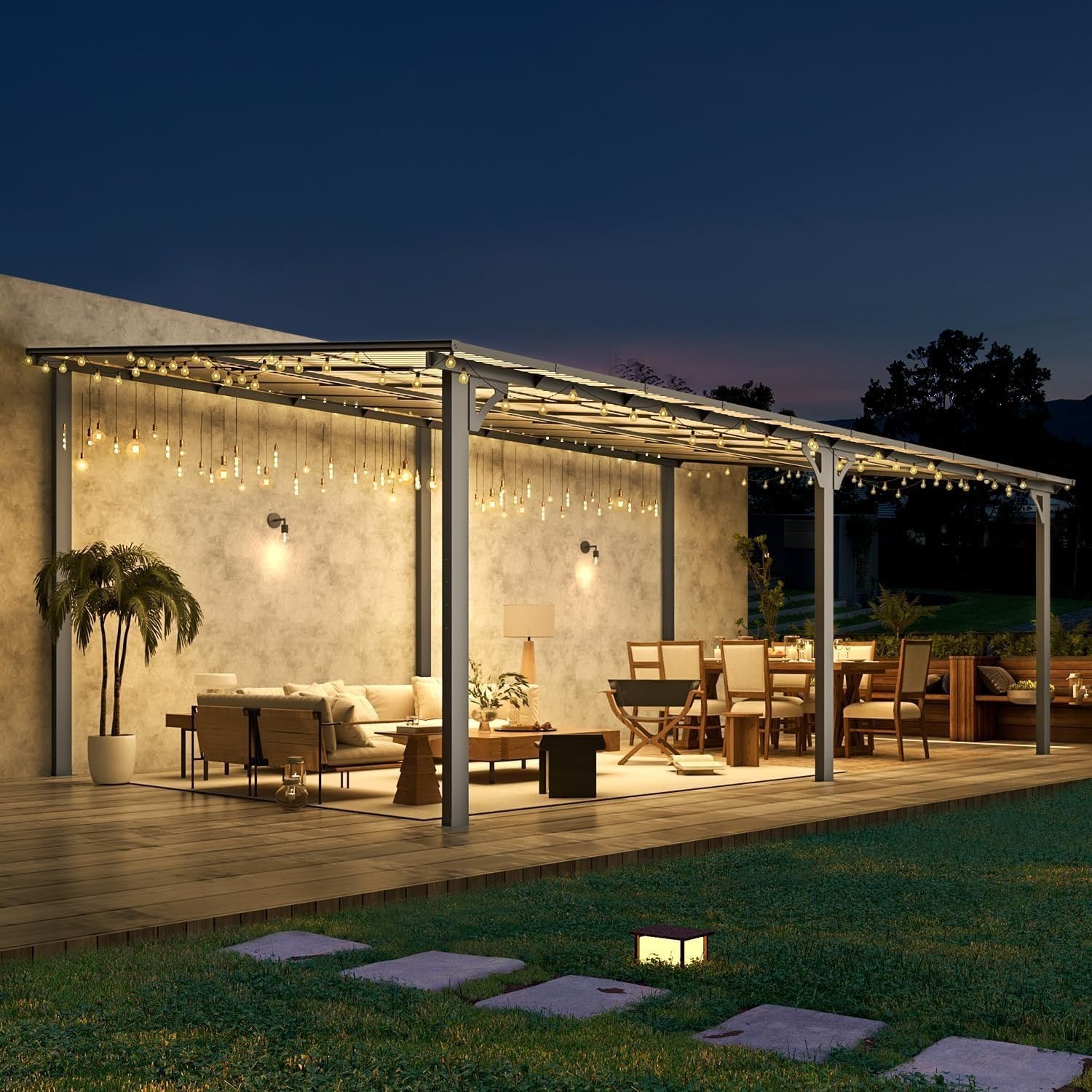 814Qjni4YL._AC_SL1500 Aecojoy 20’x12′ Wall Mounted Gazebos Pergola