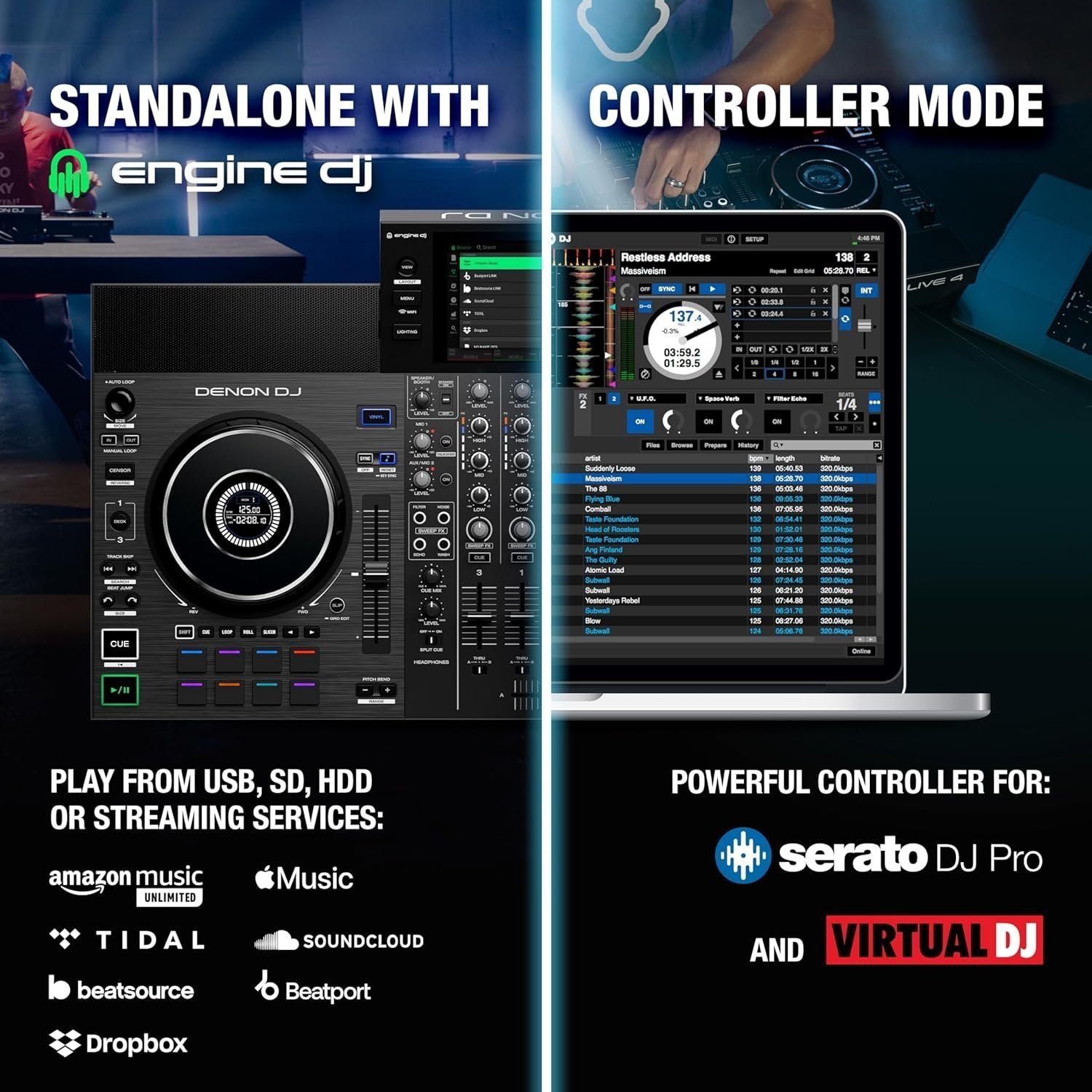 81SIZJTDUL._AC_SL1500 Denon DJ SC LIVE 4 4-Deck Standalone DJ