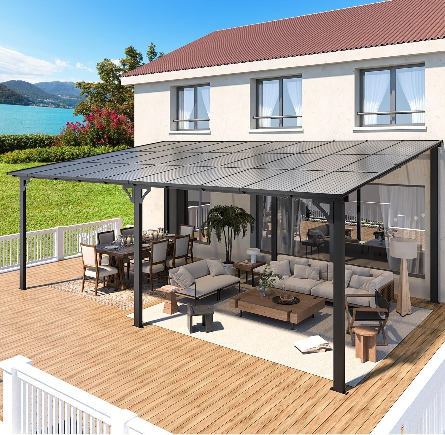 81bcy2WLDAL._AC_SL1500 Aecojoy 20’x12′ Wall Mounted Gazebos Pergola