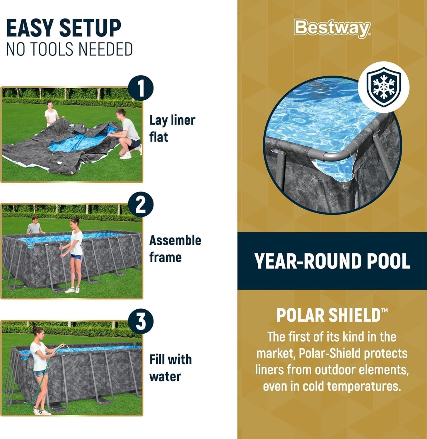 81ic7Cs4FlL._AC_SL1500 Bestway APX 365 18′ x 9′ x 52″ Rectangular Above Ground Swimming Pool