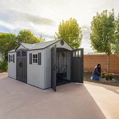 8bc411c2-45a4-4369-be5e-b2c1c791d145 Lifetime 15-ft x 8-ft Dual Entry Outdoor Storage Shed