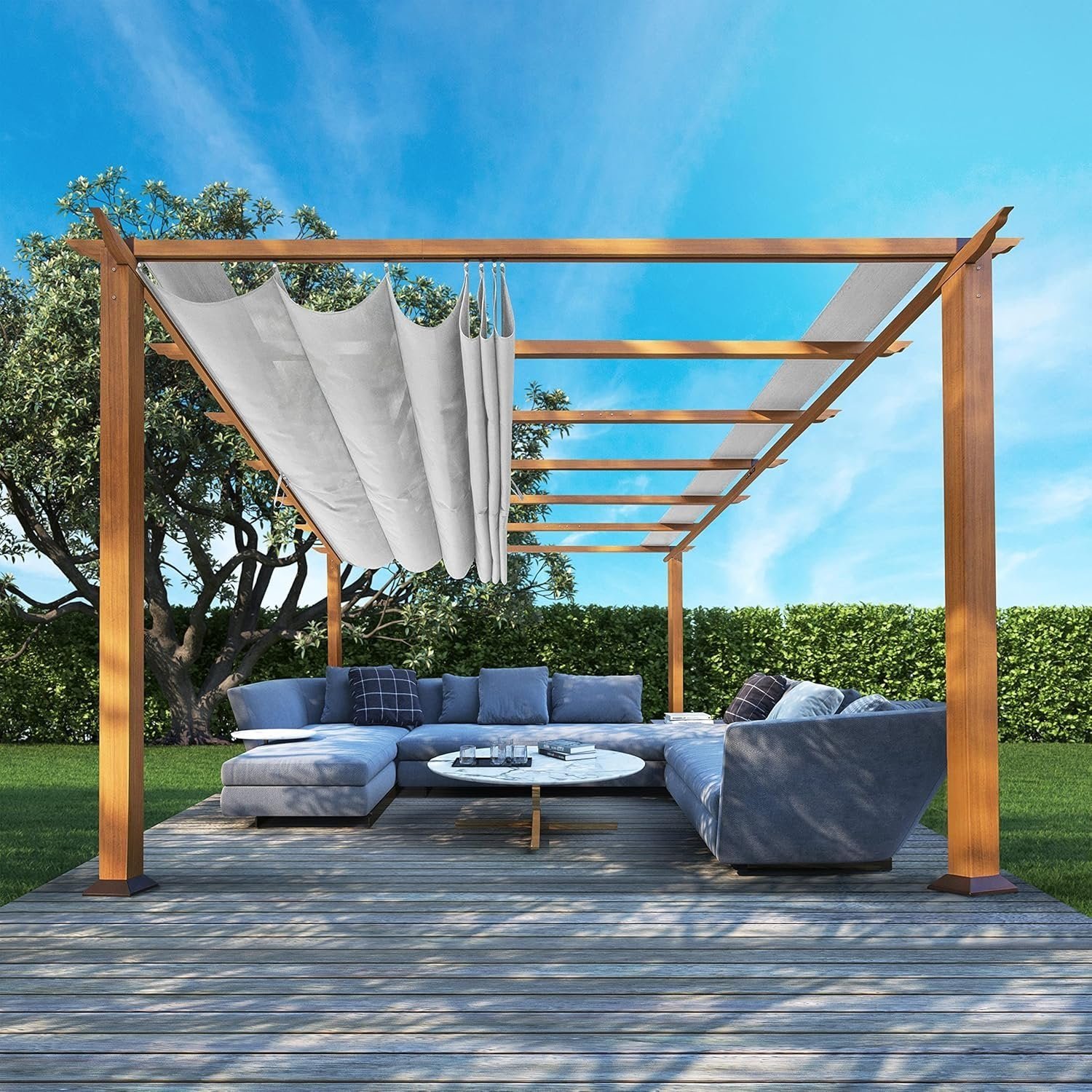 91c-RdYgfWL._AC_SL1500 Florence Aluminum Pergola with Canopy Paragon Outdoor