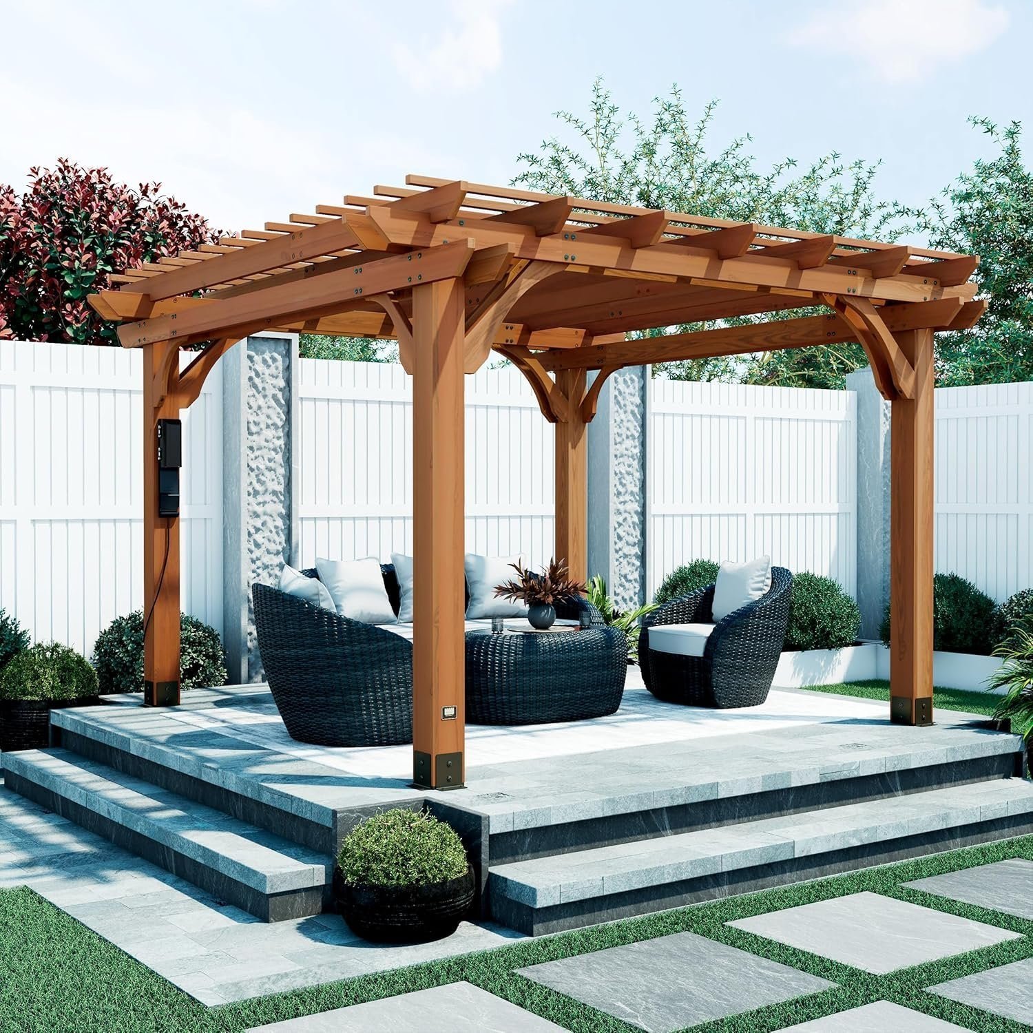 91h92pVyTFL._AC_SL1500 Backyard Discovery Beaumont Freestanding Pergola 2101579COM