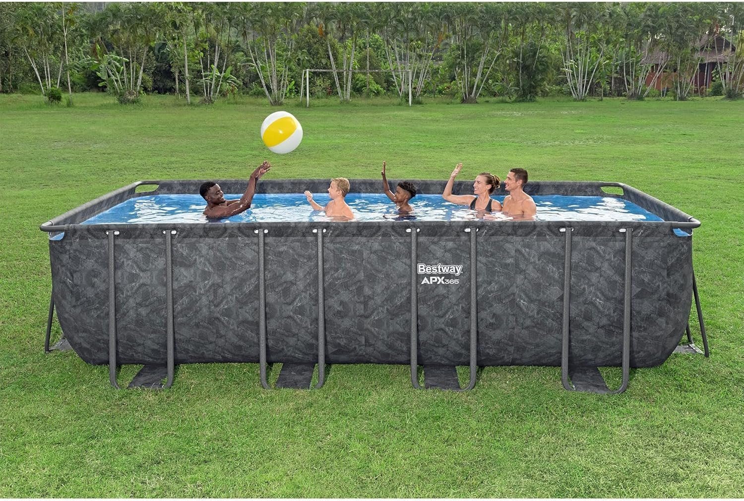 91jC3pODYqL._AC_SL1500 Bestway APX 365 18′ x 9′ x 52″ Rectangular Above Ground Swimming Pool