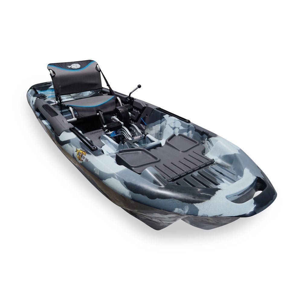 942 3 Waters Big Fish 108′ Length Urban Camo Pro Fish Pedal Drive Cathedral Hull