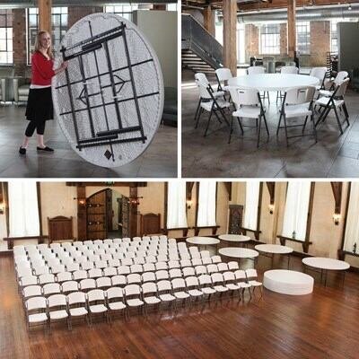 9571675b-941b-4226-abb7-73a9c27acc81 Lifetime 72-Inch Round Tables (12) and Chairs Combo (120) - Commercial