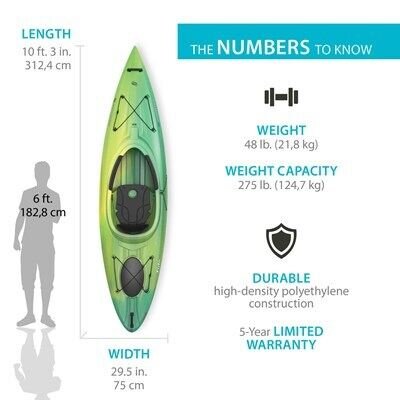 9a196fed-3f92-4db3-a578-51da686a61ae Emotion Tide 103 Sit-Inside Kayak (Paddle Included)