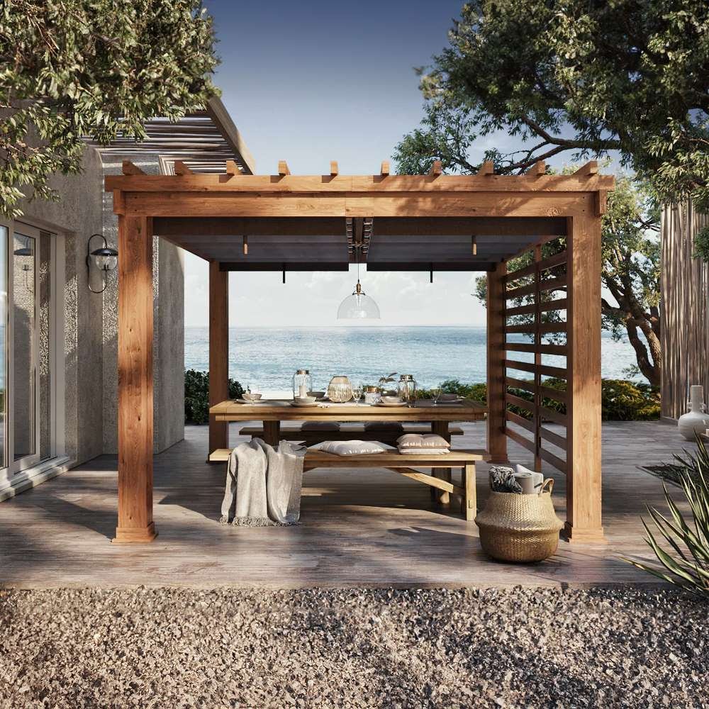 A106009500_aluminum_pergola SUNJOY 11x13 Backyard Aluminum Pergola with Retractable Sling Canopy