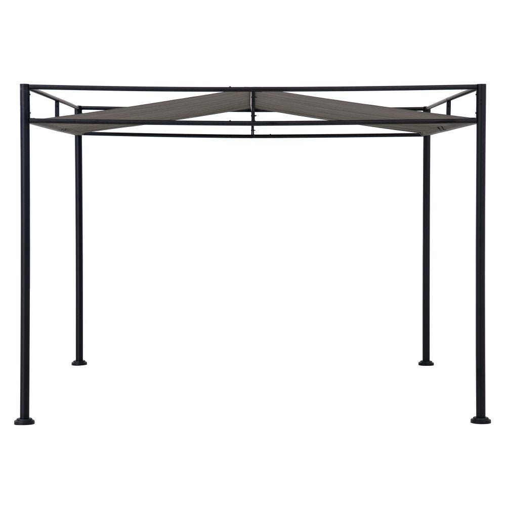 A106024803_10x10_Metal_Pergola_Overall_2 SUNJOY 10x10 Darkeford Metal Pergola with Sling Fabric Canopy - Black