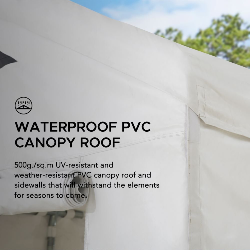 A110001700_12x30_Sundale_Party_Tent_Canopy SUNJOY 12x30 Sundale Party Tent with 8 Removable PE Windows and 2 Roll-up Side Walls