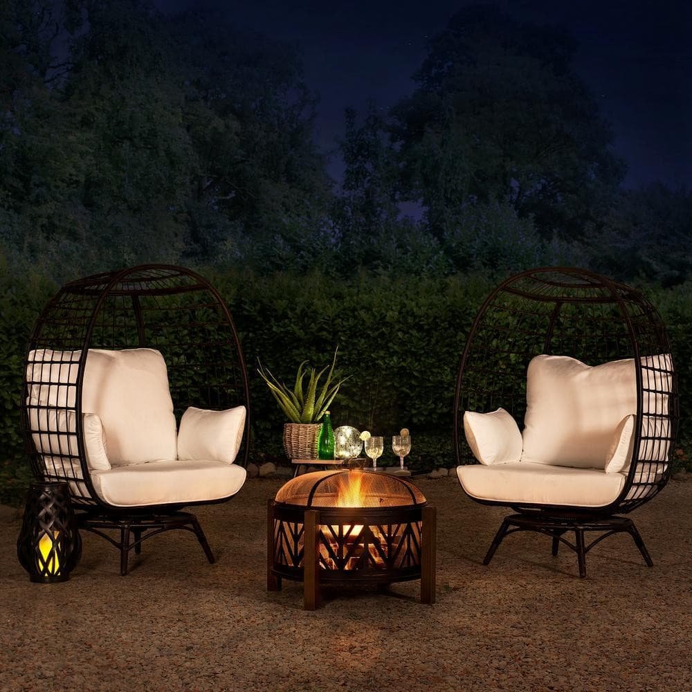 A301016500_31Inch_Wood_Burning_Steel_Fire_Pit_Use SUNJOY 31 Inch Black Wood Burning Steel Fire Pit with Spark Screen