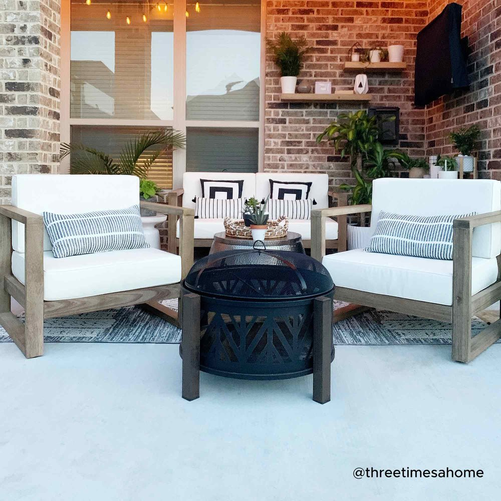 A301016500_31Inch_Wood_Burning_Steel_Fire_Pit_threetimesahome SUNJOY 31 Inch Black Wood Burning Steel Fire Pit with Spark Screen
