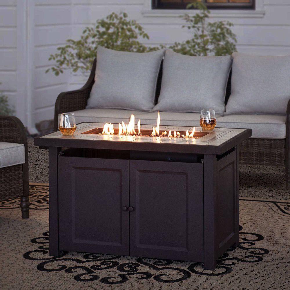 A302008600_44Inch_Propane_Gas_Fire_Pit_Table SUNJOY 44 Inch Propane Gas Fire Pit Table with Tile Tabletop & Lava Rocks