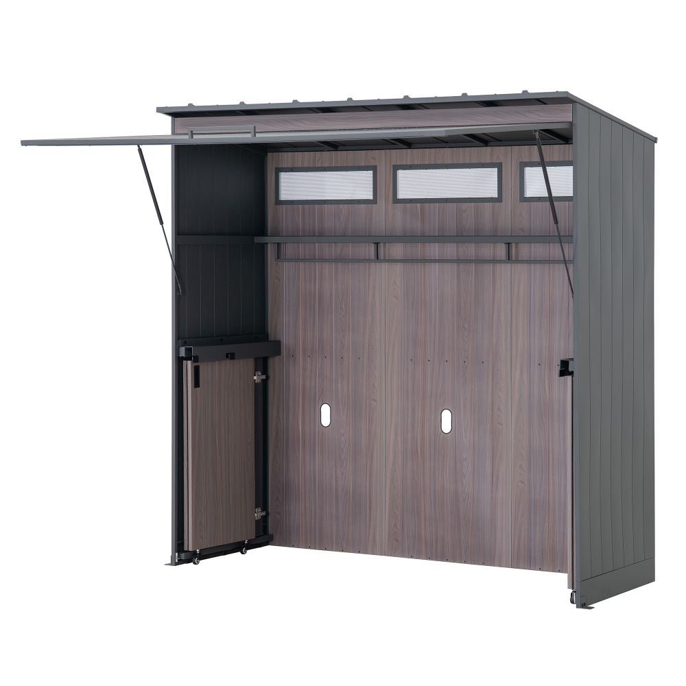 A801002750_Fleetwood_Outdoor_Grill_Kitchen_optional_2 SUNJOY 7' x 3' Outdoor Kitchen / Grill Station with Overhead Lift-Up Door & Folding Sliding Doors for Compact Space