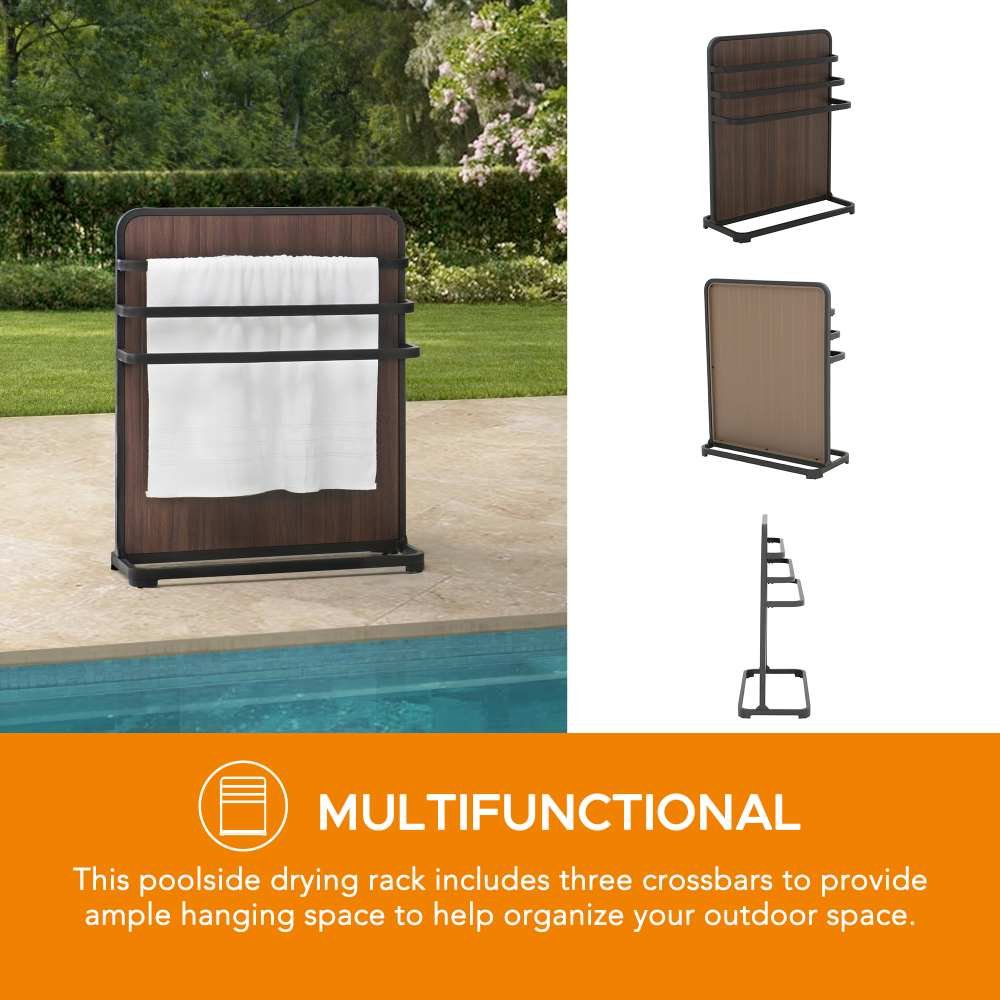 A803003500_Drying_Rack_Towel_Valet_Holder_Multifunctional SUNJOY Poolside Drying Rack Towel Valet Holder with 3 Crossbars