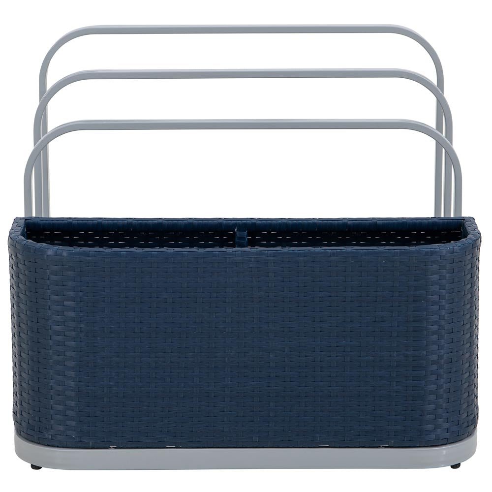 A804001601_Pool_Float_Storage_Rack_Overall SUNJOY 35 Inch Rust-proof Wicker Pool Float Storage Rack for Floaties - Navy