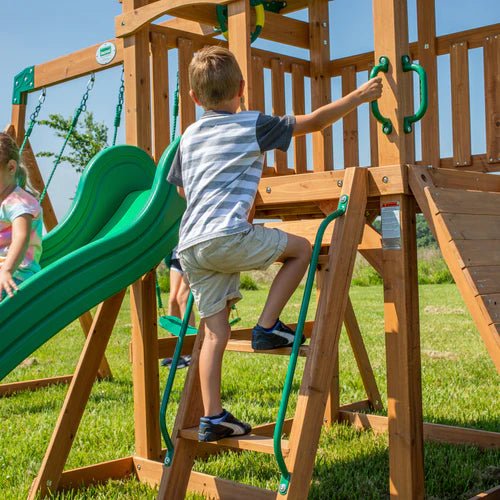Grayson-Peak-Steps Backyard Discovery Grayson Peak Swing Set
