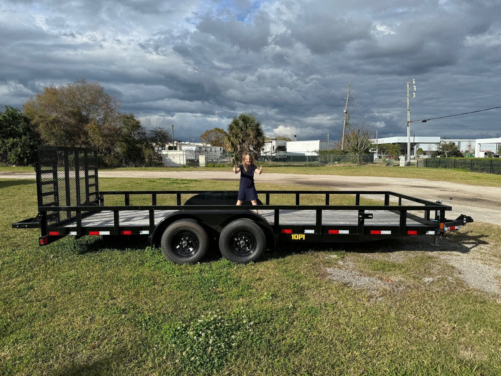IMG_0443 7X20 Big Tex Tandem Axle Pipe Top Black Utility Trailer (10PI-20BK4HDIR)