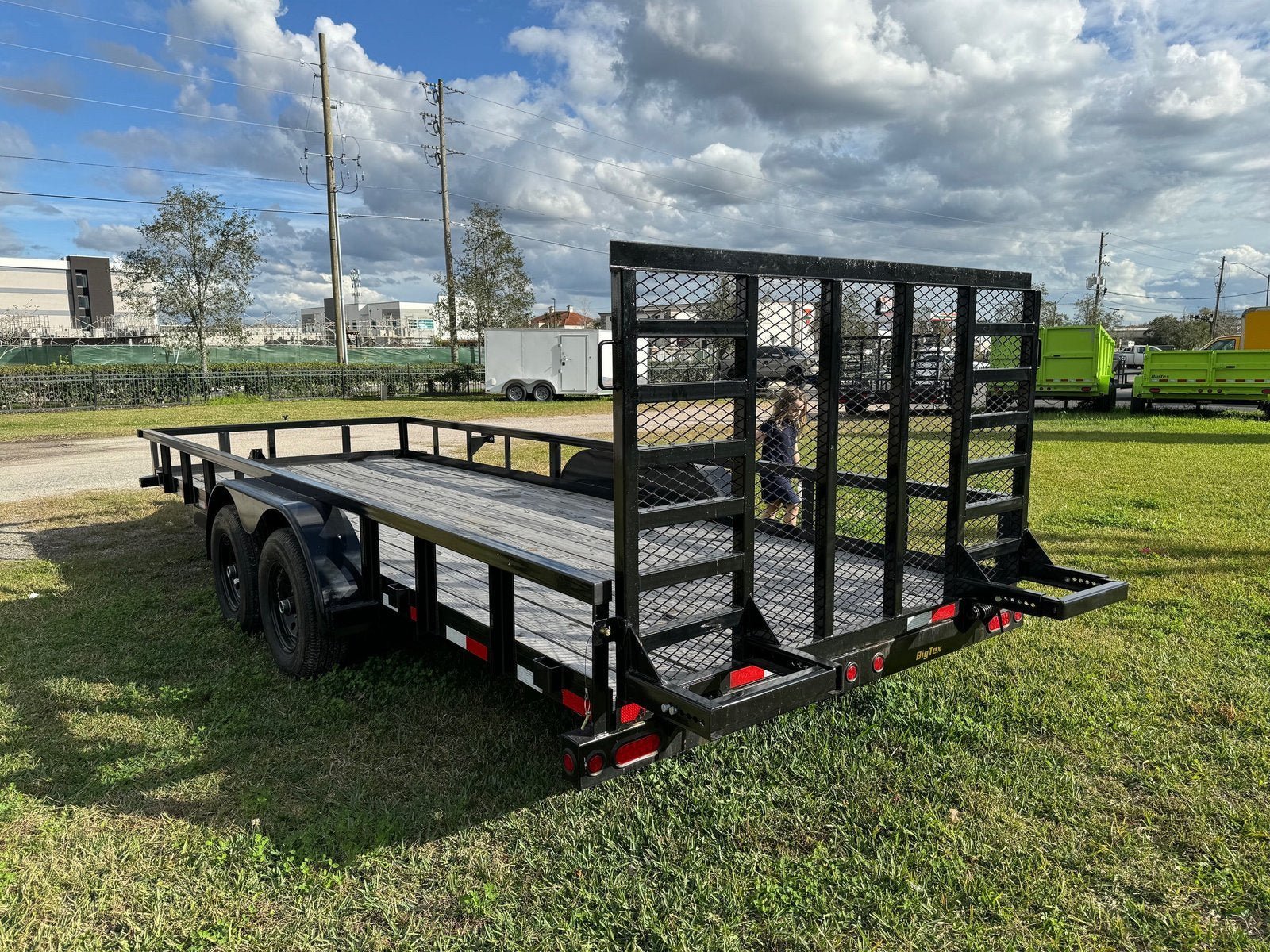 IMG_0445 7X20 Big Tex Tandem Axle Pipe Top Black Utility Trailer (10PI-20BK4HDIR)