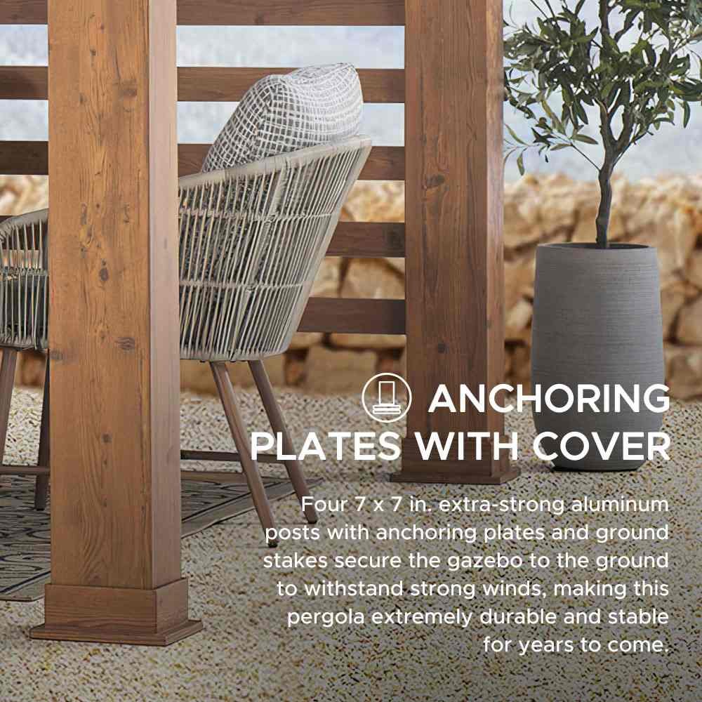 IMG_A106009500_05 SUNJOY 11x13 Backyard Aluminum Pergola with Retractable Sling Canopy