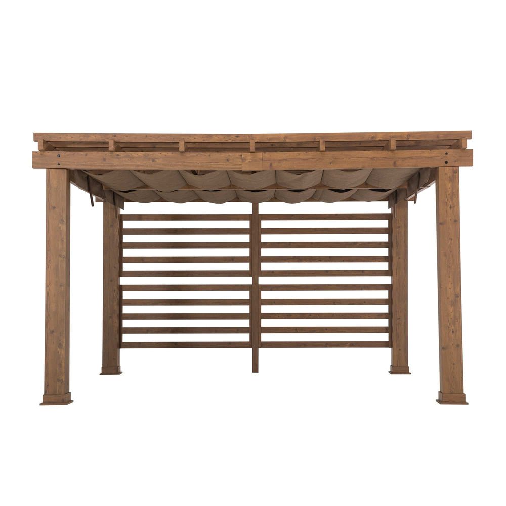 IMG_A106009500_90 SUNJOY 11x13 Backyard Aluminum Pergola with Retractable Sling Canopy
